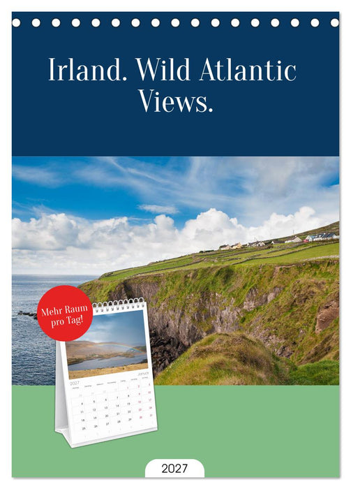 Irland. Wild Atlantic Views. (CALVENDO Tischplaner A5H 2027)