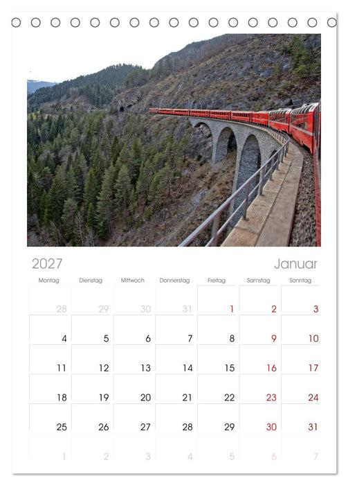 Schweizer Eisenbahn (CALVENDO Tischplaner A5H 2027)