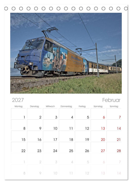 Schweizer Eisenbahn (CALVENDO Tischplaner A5H 2027)