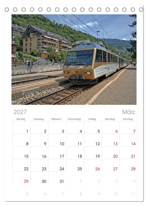 Schweizer Eisenbahn (CALVENDO Tischplaner A5H 2027)