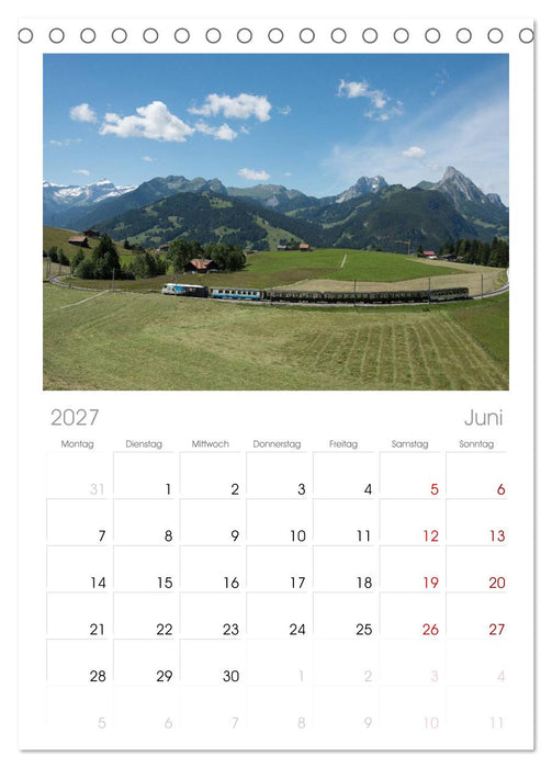 Schweizer Eisenbahn (CALVENDO Tischplaner A5H 2027)