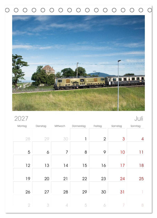 Schweizer Eisenbahn (CALVENDO Tischplaner A5H 2027)