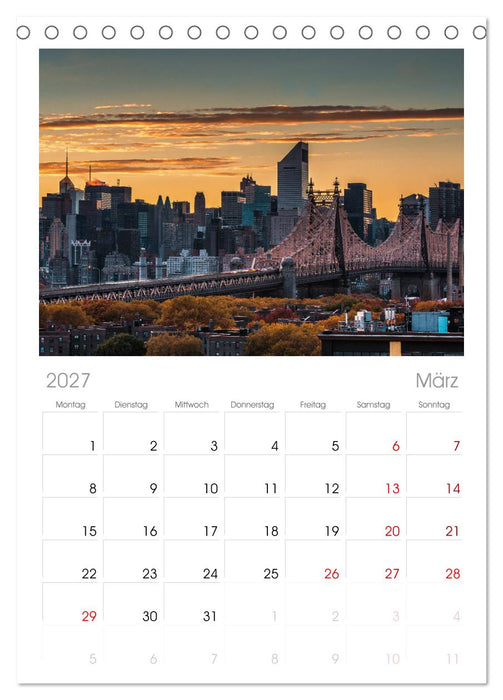 New York Impressionen (CALVENDO Tischplaner A5H 2027)