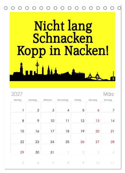 Hamburger Schnack (CALVENDO Tischplaner A5H 2027)