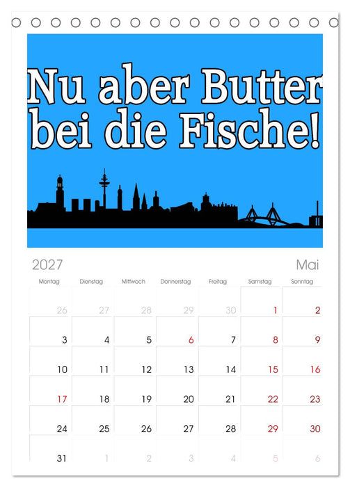 Hamburger Schnack (CALVENDO Tischplaner A5H 2027)