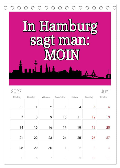 Hamburger Schnack (CALVENDO Tischplaner A5H 2027)