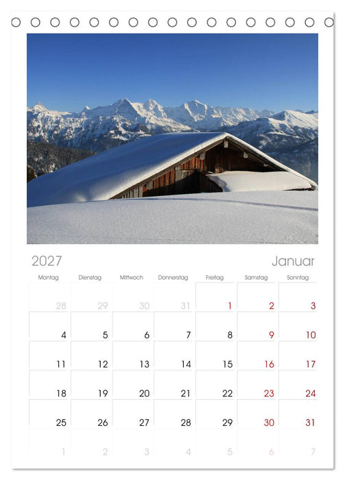 Berner Oberland (CALVENDO Tischplaner A5H 2027)