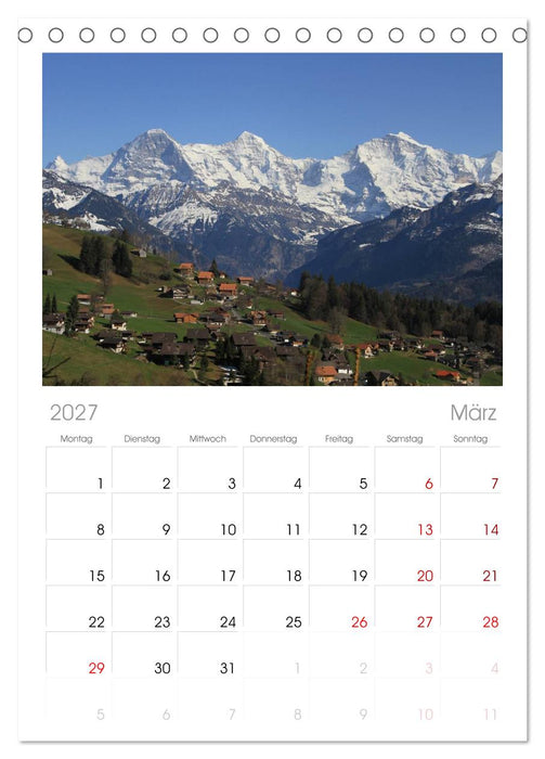 Berner Oberland (CALVENDO Tischplaner A5H 2027)