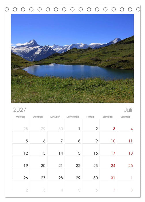 Berner Oberland (CALVENDO Tischplaner A5H 2027)