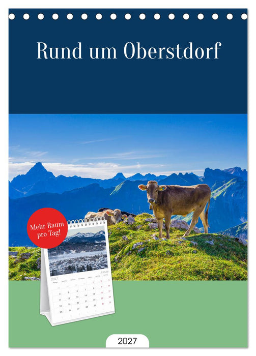 Rund um Oberstdorf (CALVENDO Tischplaner A5H 2027)