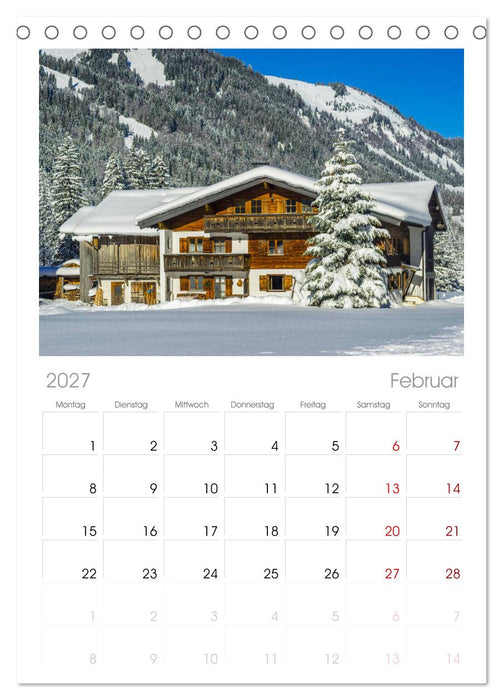 Rund um Oberstdorf (CALVENDO Tischplaner A5H 2027)