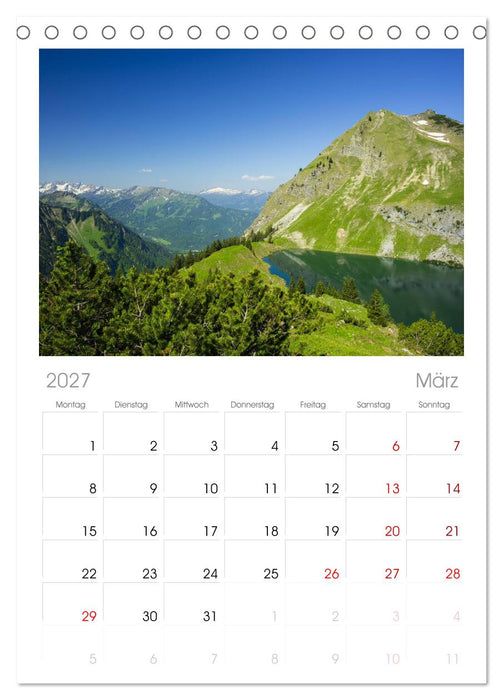 Rund um Oberstdorf (CALVENDO Tischplaner A5H 2027)