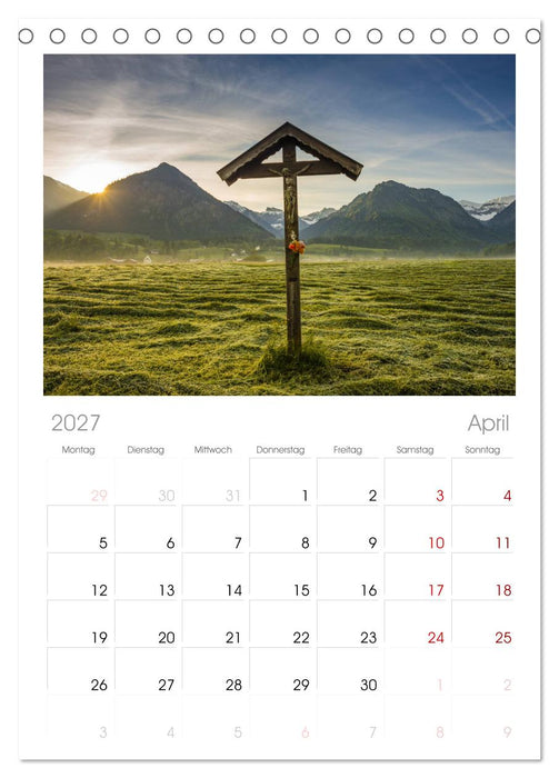 Rund um Oberstdorf (CALVENDO Tischplaner A5H 2027)