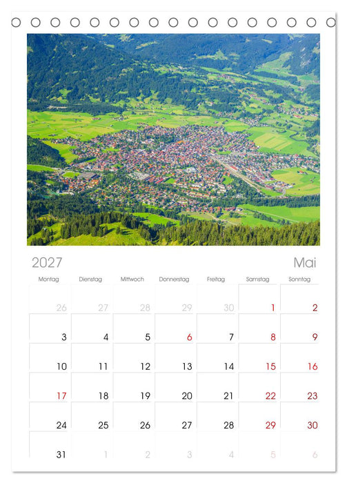 Rund um Oberstdorf (CALVENDO Tischplaner A5H 2027)