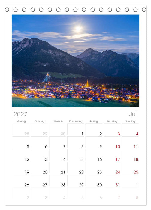 Rund um Oberstdorf (CALVENDO Tischplaner A5H 2027)