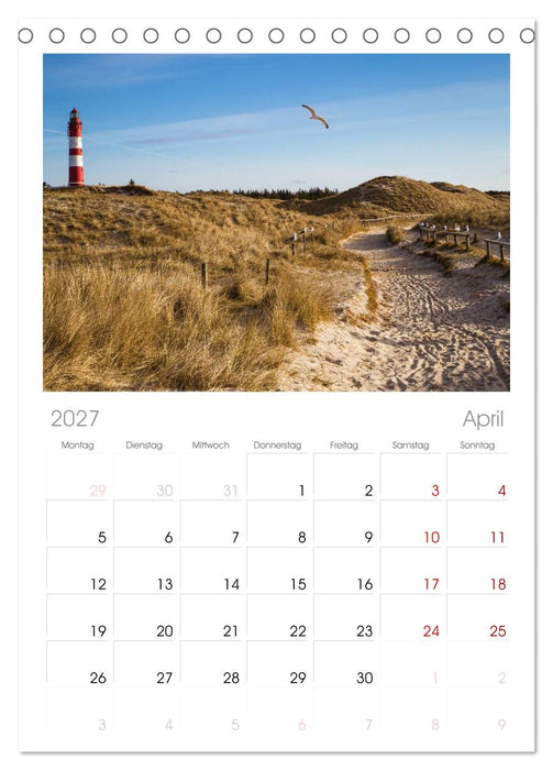 Amrum - Eine farbenfrohe Insellandschaft (CALVENDO Tischplaner A5H 2027)