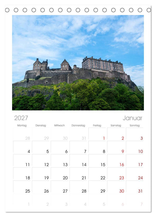 Quer durch Schottland (CALVENDO Tischplaner A5H 2027)