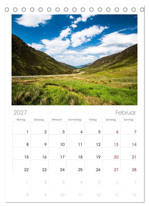 Quer durch Schottland (CALVENDO Tischplaner A5H 2027)