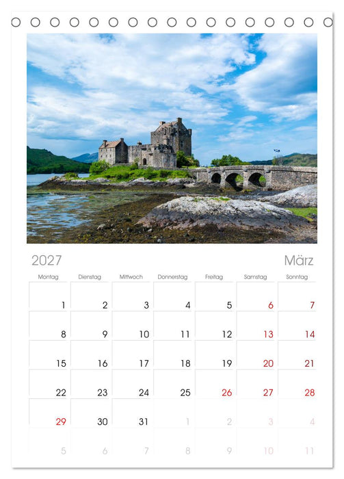Quer durch Schottland (CALVENDO Tischplaner A5H 2027)