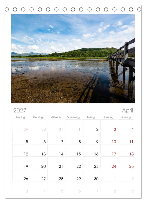 Quer durch Schottland (CALVENDO Tischplaner A5H 2027)