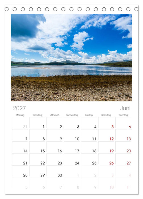 Quer durch Schottland (CALVENDO Tischplaner A5H 2027)
