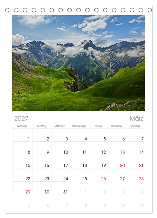 Alpenüberquerung (CALVENDO Tischplaner A5H 2027)
