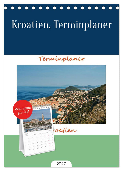 Kroatien, Terminplaner (CALVENDO Tischplaner A5H 2027)