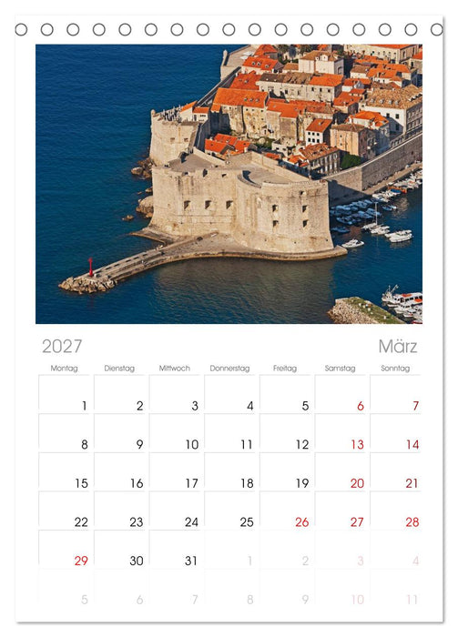 Kroatien, Terminplaner (CALVENDO Tischplaner A5H 2027)