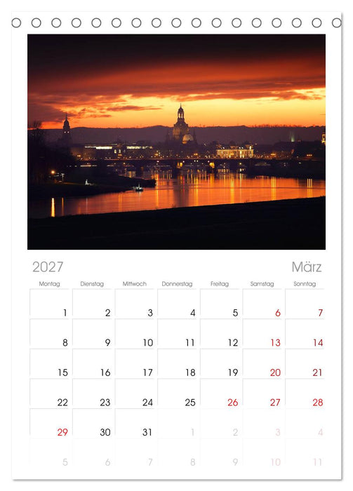 Wunderschönes Dresden (CALVENDO Tischplaner A5H 2027)