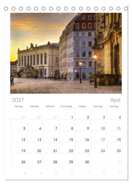 Wunderschönes Dresden (CALVENDO Tischplaner A5H 2027)