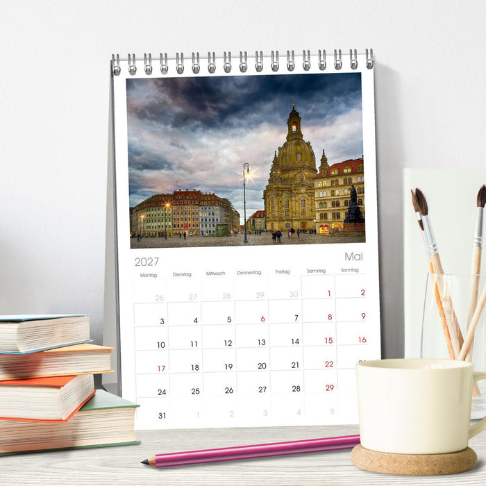Wunderschönes Dresden (CALVENDO Tischplaner A5H 2027)
