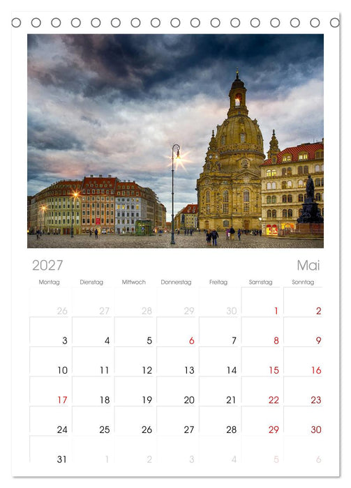Wunderschönes Dresden (CALVENDO Tischplaner A5H 2027)