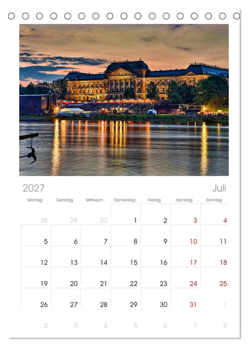 Wunderschönes Dresden (CALVENDO Tischplaner A5H 2027)