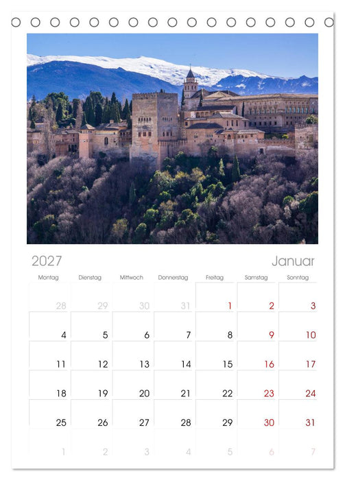 Andalusien (CALVENDO Tischplaner A5H 2027)