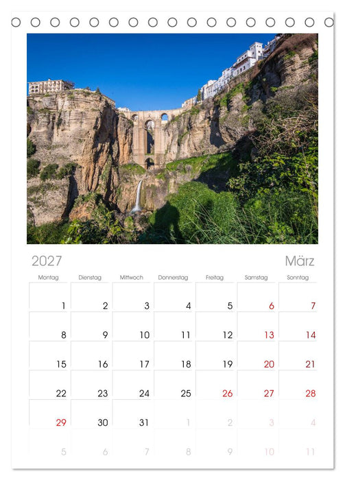 Andalusien (CALVENDO Tischplaner A5H 2027)