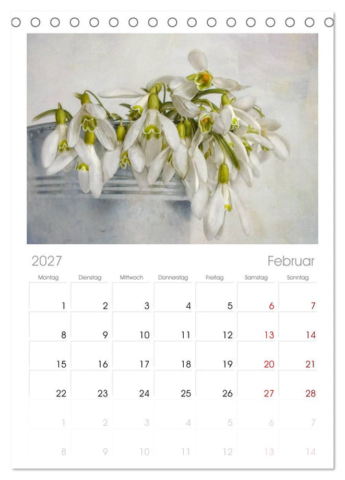 Vintage Flowers (CALVENDO Tischplaner A5H 2027)