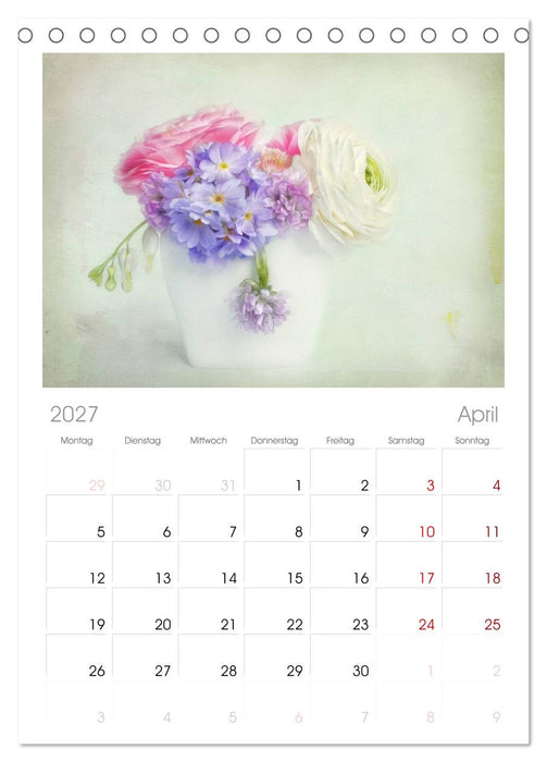 Vintage Flowers (CALVENDO Tischplaner A5H 2027)