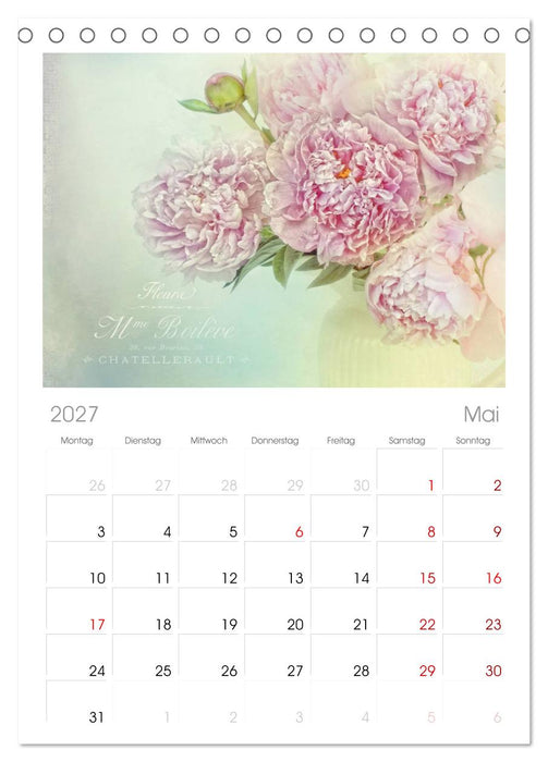Vintage Flowers (CALVENDO Tischplaner A5H 2027)