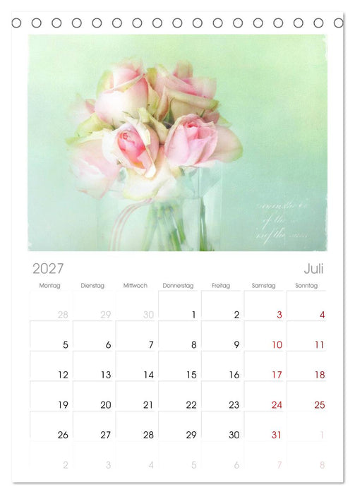 Vintage Flowers (CALVENDO Tischplaner A5H 2027)