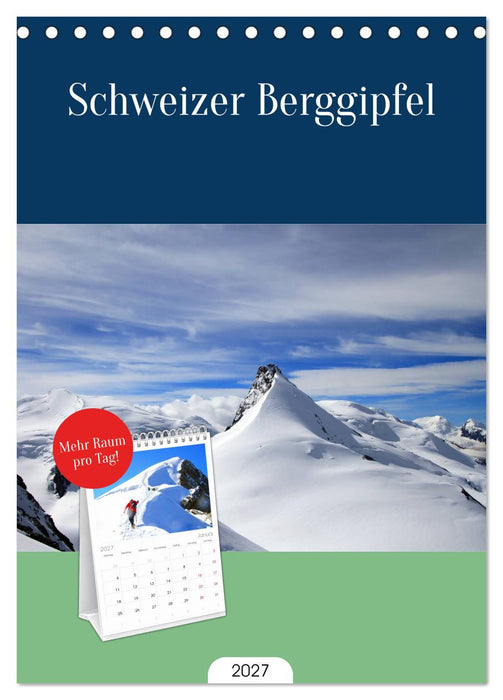 Schweizer Berggipfel (CALVENDO Tischplaner A5H 2027)