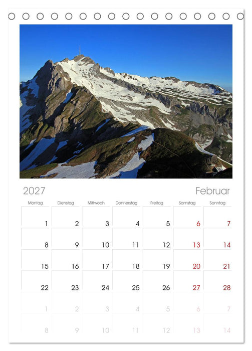 Schweizer Berggipfel (CALVENDO Tischplaner A5H 2027)
