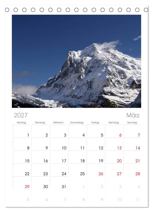 Schweizer Berggipfel (CALVENDO Tischplaner A5H 2027)