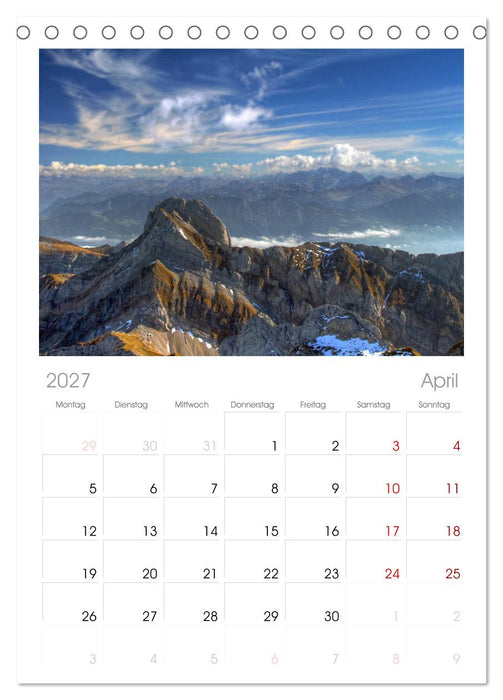 Schweizer Berggipfel (CALVENDO Tischplaner A5H 2027)