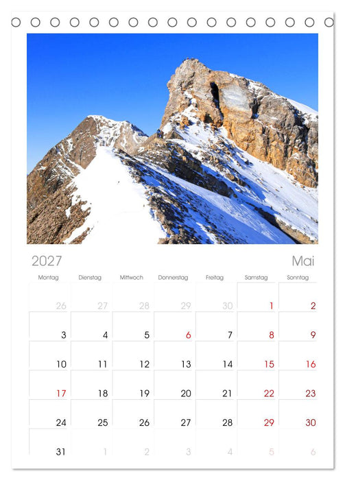 Schweizer Berggipfel (CALVENDO Tischplaner A5H 2027)
