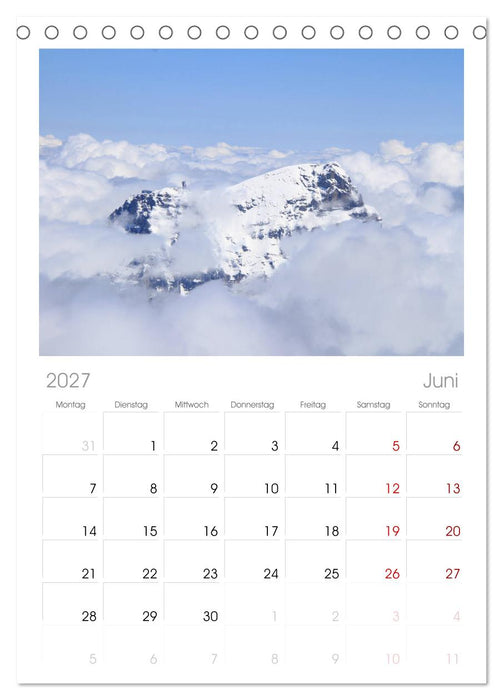 Schweizer Berggipfel (CALVENDO Tischplaner A5H 2027)