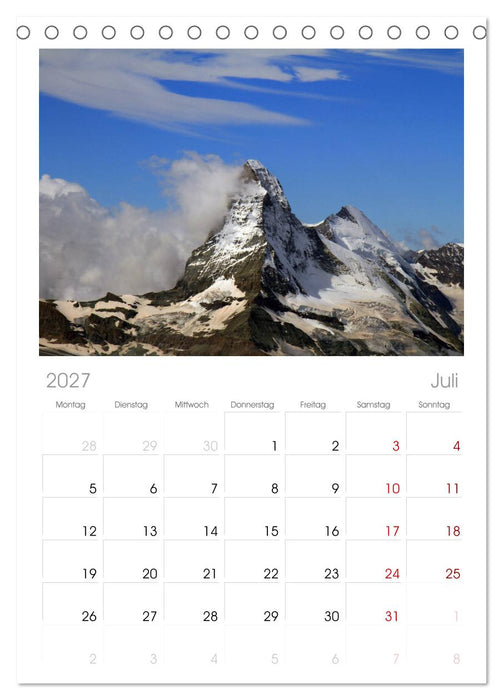 Schweizer Berggipfel (CALVENDO Tischplaner A5H 2027)
