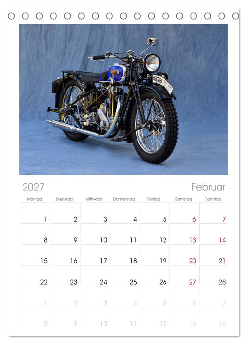 Deutsche Motorrad Oldtimer (CALVENDO Tischplaner A5H 2027)