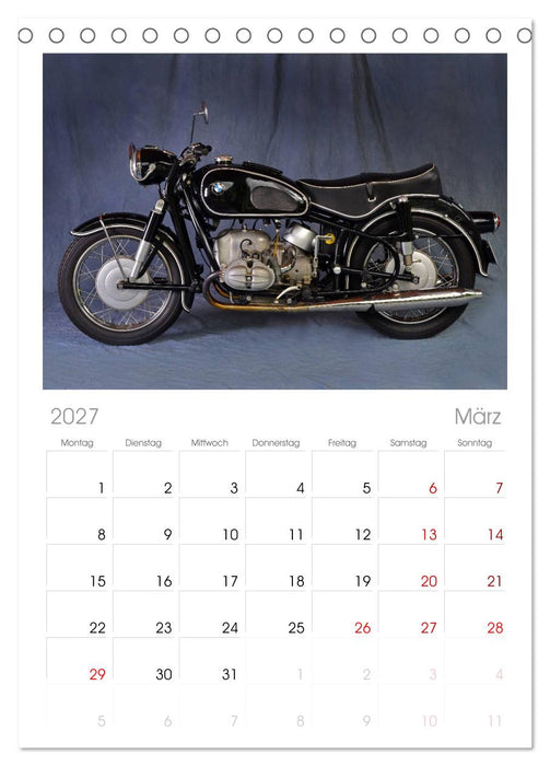 Deutsche Motorrad Oldtimer (CALVENDO Tischplaner A5H 2027)