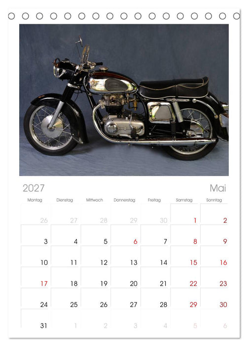 Deutsche Motorrad Oldtimer (CALVENDO Tischplaner A5H 2027)
