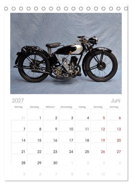 Deutsche Motorrad Oldtimer (CALVENDO Tischplaner A5H 2027)